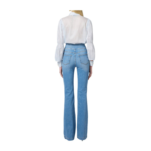 Elisabetta Franchi Jeans Jeans Donna cinque tasche flare Light blu - Francavilla Moda